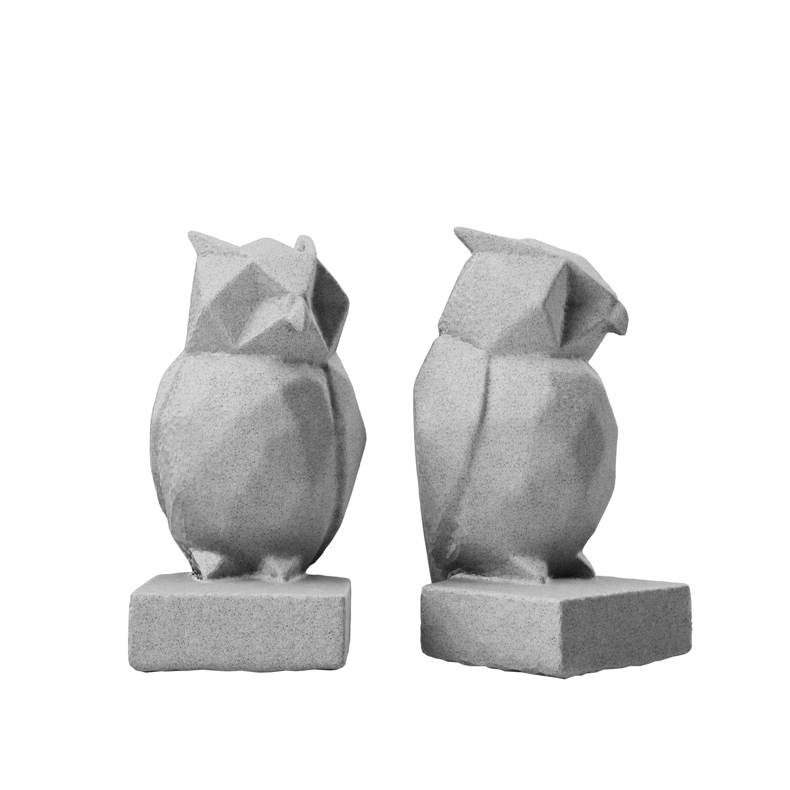 Owl Figurine Bookends Set of 2 - Grey Round-image-e43cd5b3-ab85-492d-94e5-548c8e3ab9e7-108007
