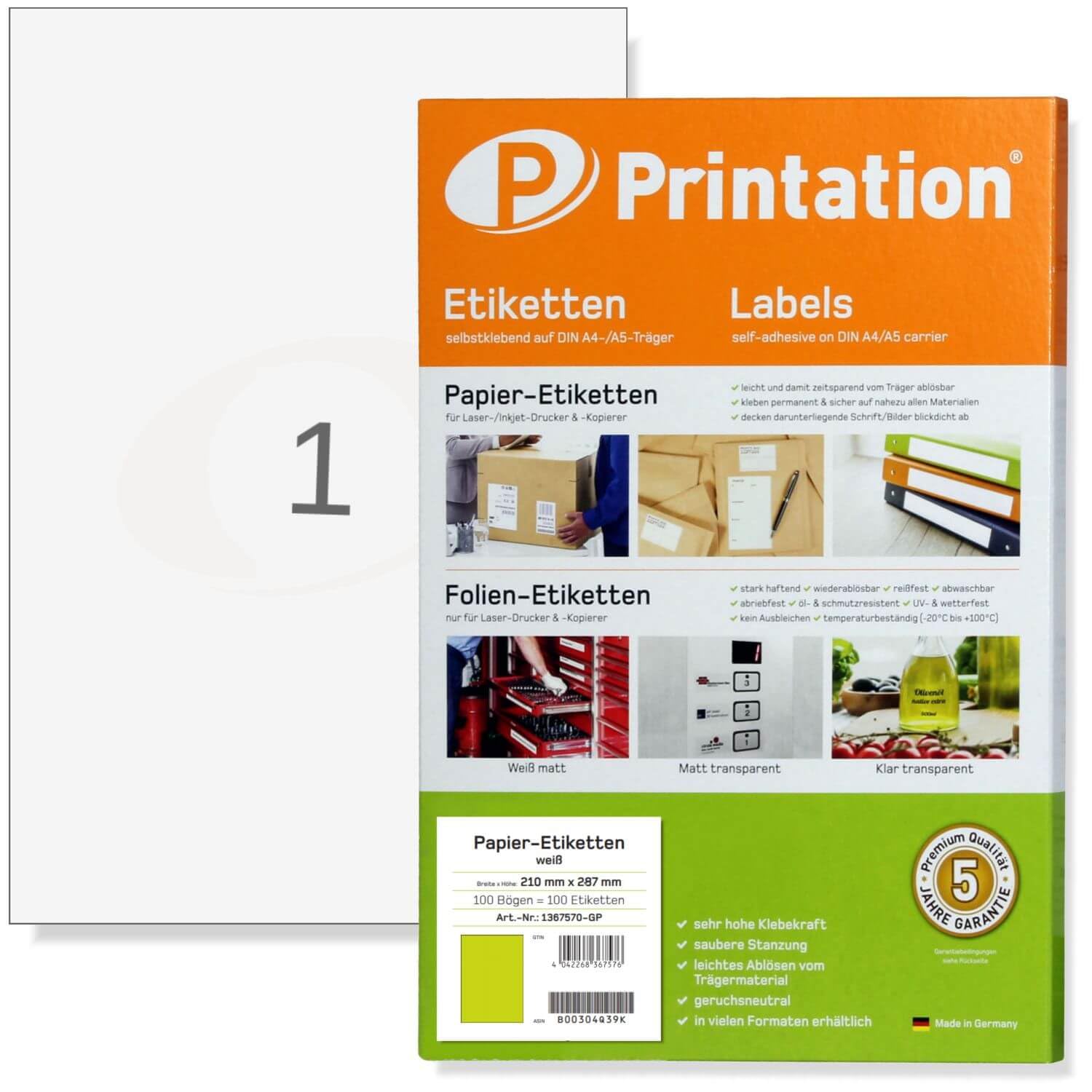 Printation Labels A4 1 210 x297mm 100 White 100 A4 A4 White 210 x 297-image-d15c9149-db43-46a0-ac35-4446045bd234-47569