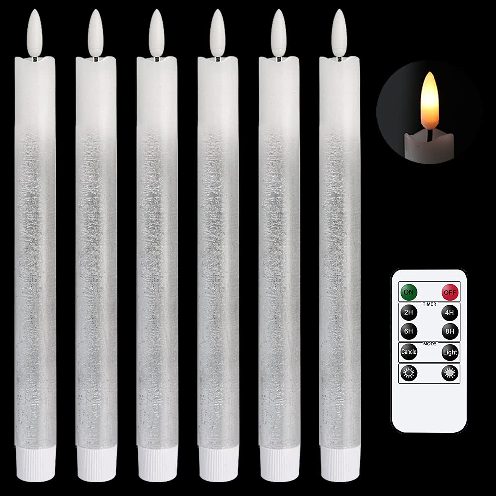 Flameless LED Taper Candles Set of 6 - Silver 24cm-image-5bbdd93e-fbd5-4101-9b04-a0889f688bcb-113600