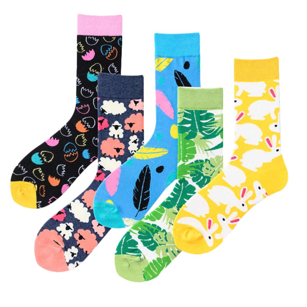 Easter Cartoon Cotton Socks - Assorted Colours, 5 Pairs-image-b2bf04ba-3871-4a82-8180-8aa7418df34c-84602