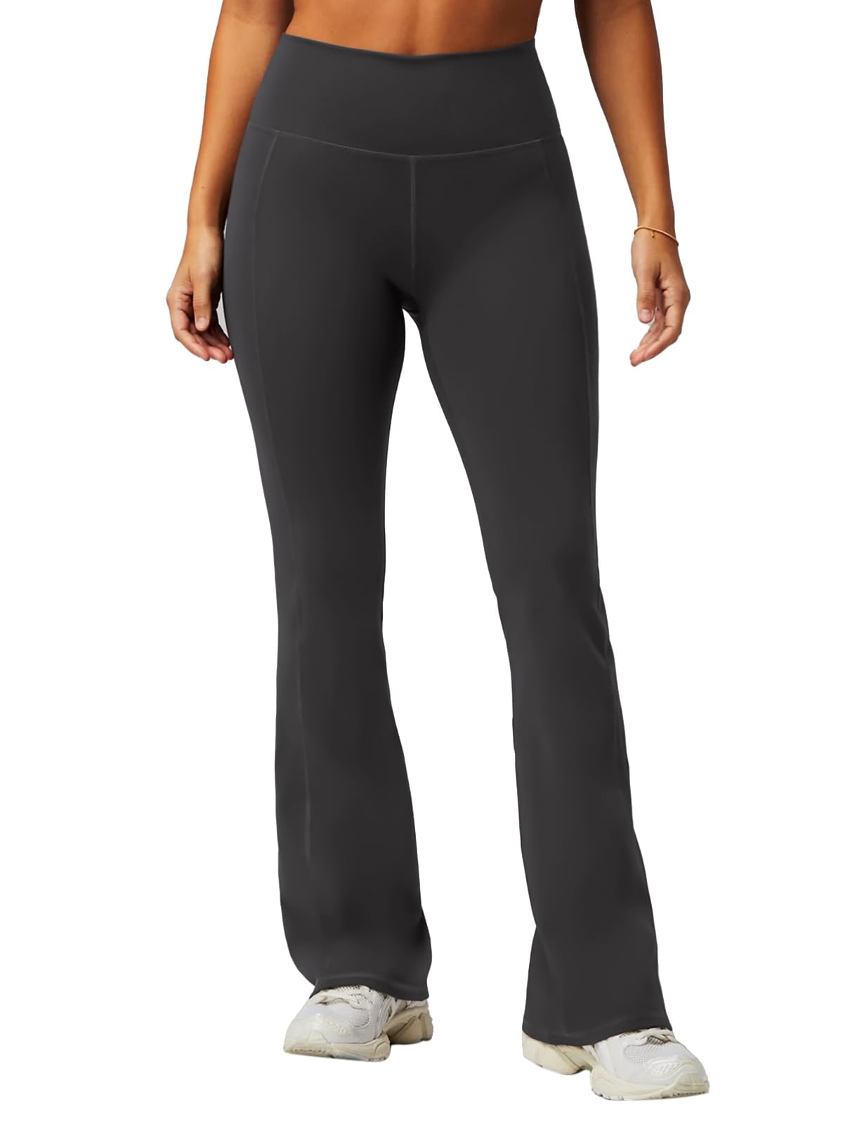 Dark Grey High Waist Wide Leg Yoga Trousers for Women - Size S, Flared Leggings-image-d1cdbc65-8b78-48b5-8fe0-d04bae889bdf-58423