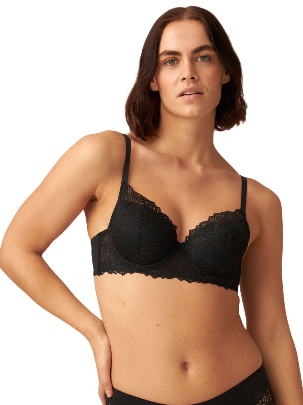 Lace Underwired Bra with Straps - Black 34B-image-9c717fbd-f42d-47d4-ab0f-8d0c40d17431-96303