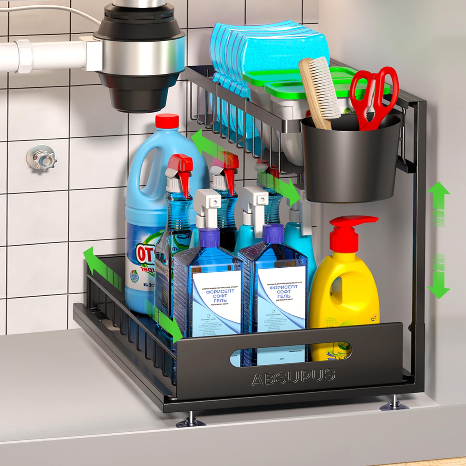 2-Tier Under Sink Storage Organiser - Metal Sliding Rack-image-dc9e6f14-a7c5-4578-a0c5-4875051aa054-90275