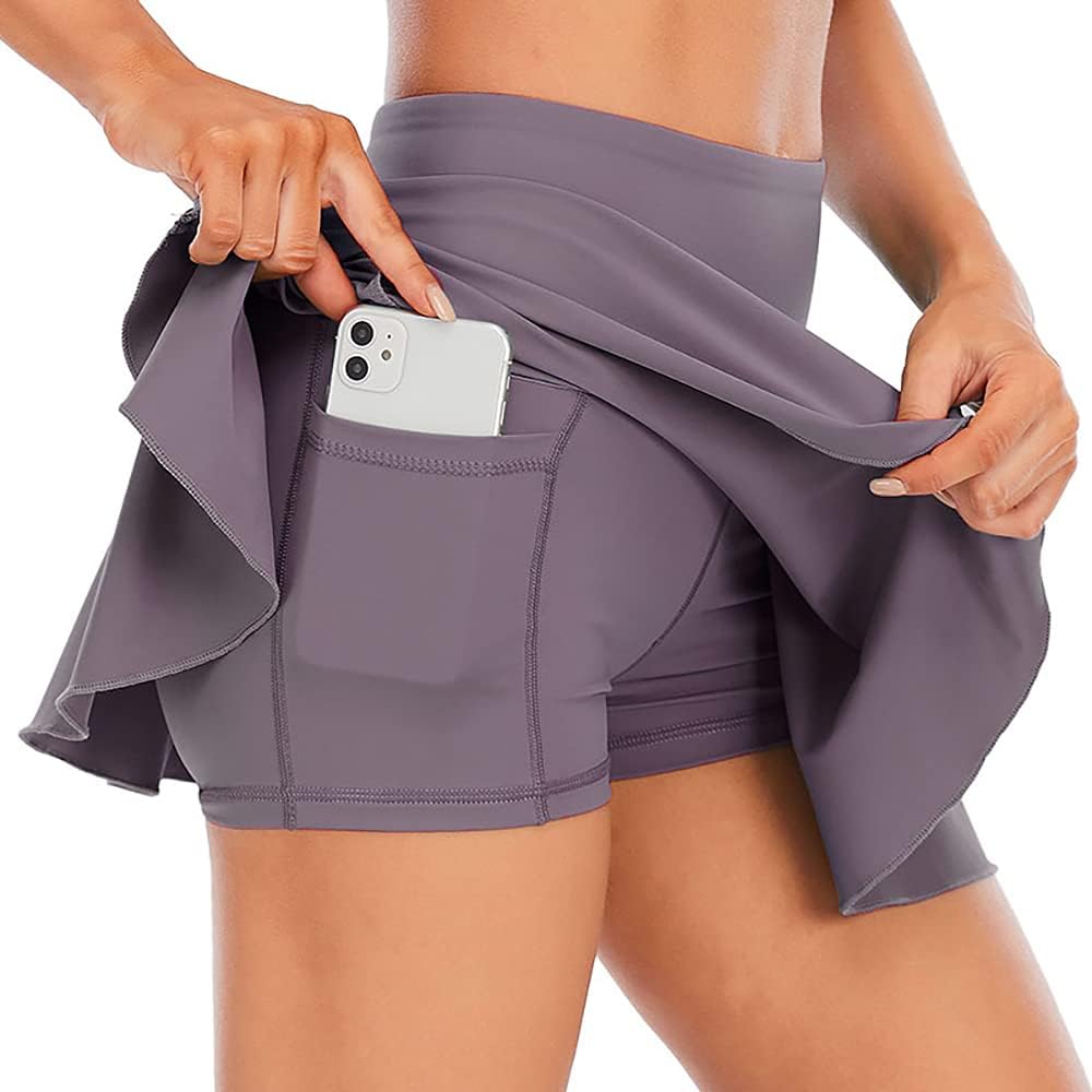 ECUPPER Women's Purple XL Pleated Tennis & Golf Skort with Shorts & Pockets-image-818025fa-faaa-4ae3-bf64-880f49493b4b-58622