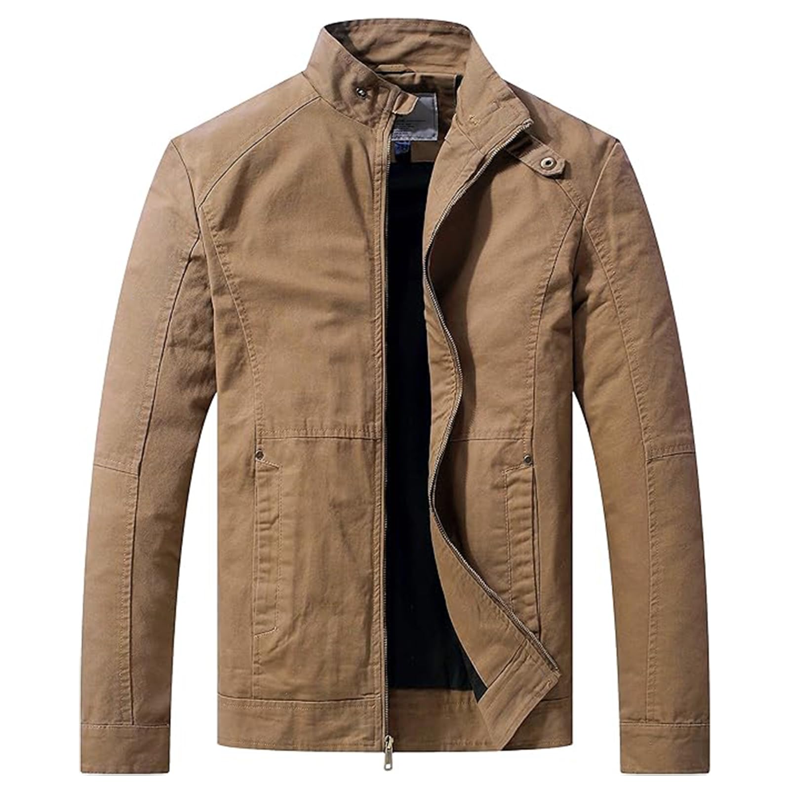 Men's Lightweight Cotton Jacket - Khaki S-image-69fca1d5-9d75-41d0-b9ec-52051a4df49a-122330