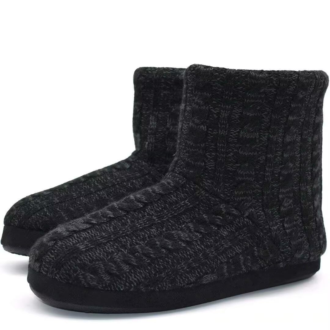 Men's Knit Slipper Boots - All Black UK 14-image-66c832ed-f6ab-454f-8a1f-f7ad6dd2eaf6-104908