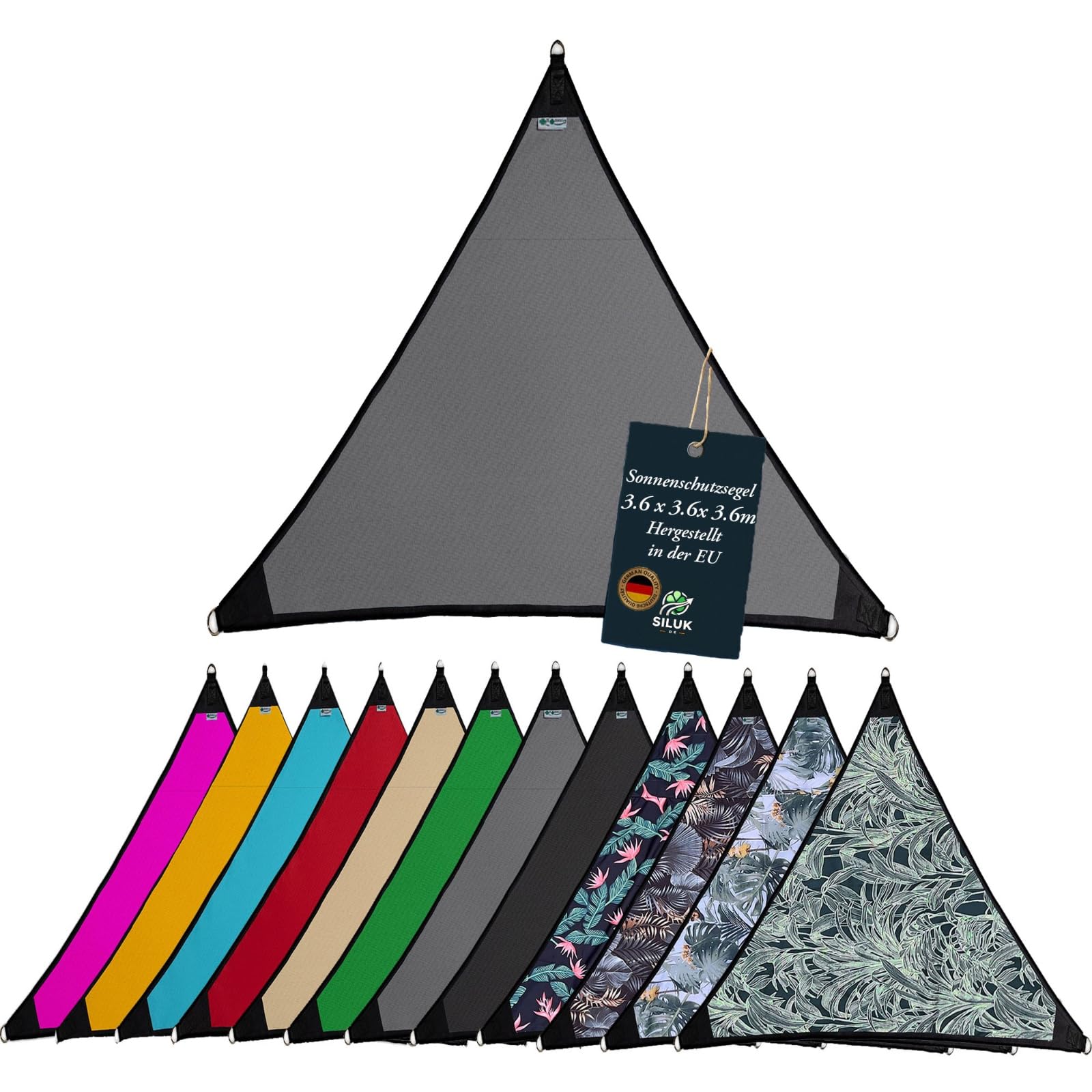 Garden Sun Shade Sail UV Protection - Grey 3.6m-image-b28118a6-4796-4e9f-bcc9-476a17e23331-115651