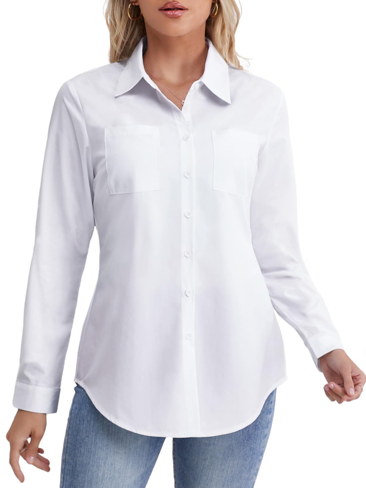 Women's Denim Shirt - White L-image-5e9ba1af-8c45-4603-addb-9a9b70f4a0d5-88938