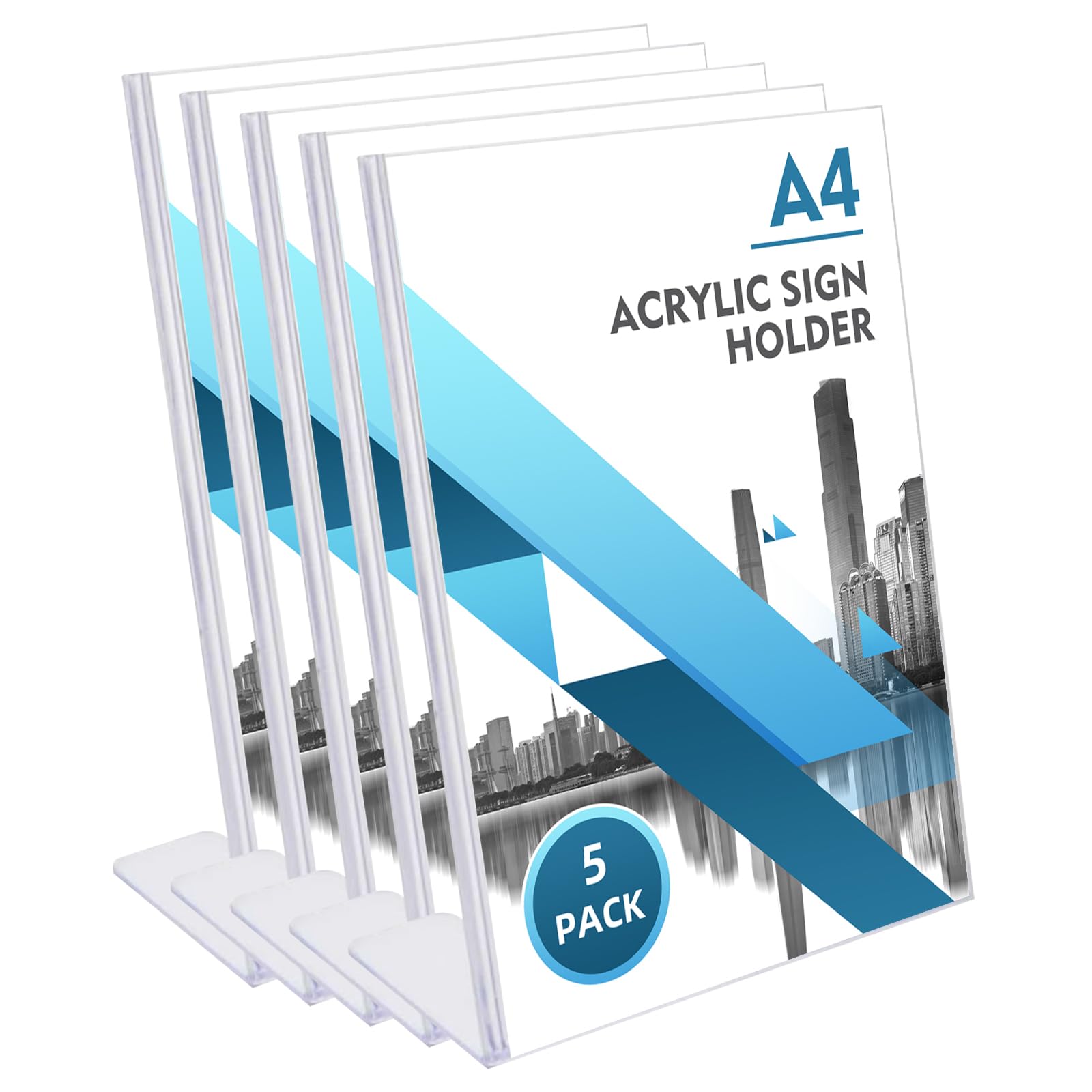 DONGLI Acrylic Sign Menu Holder, Great for Holder（5×A4）Slanted-image-75e1ae0a-5c70-4444-be93-b8e8e16055ae-53755