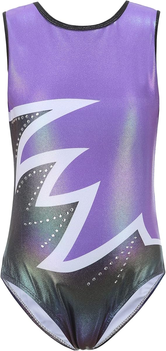 Girls Gymnastics Leotard Long Sleeve Sparkle Costume - Purple-image-6d1625e1-5188-4c44-a1be-ff2e110a9a23-65279