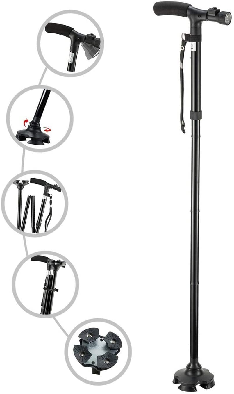 Folding Walking Cane with LED Light - Black ArmaGedon-image-bc949841-a725-44a7-83b8-41ef6bf80d81-117949