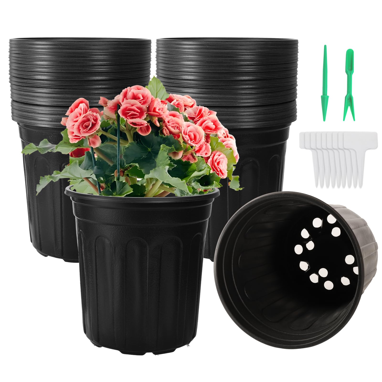 Seedling Nursery Pots Set - Black 17cm-image-4c7ce70c-2dd9-449f-a215-ad7c5cbe81cc-109159