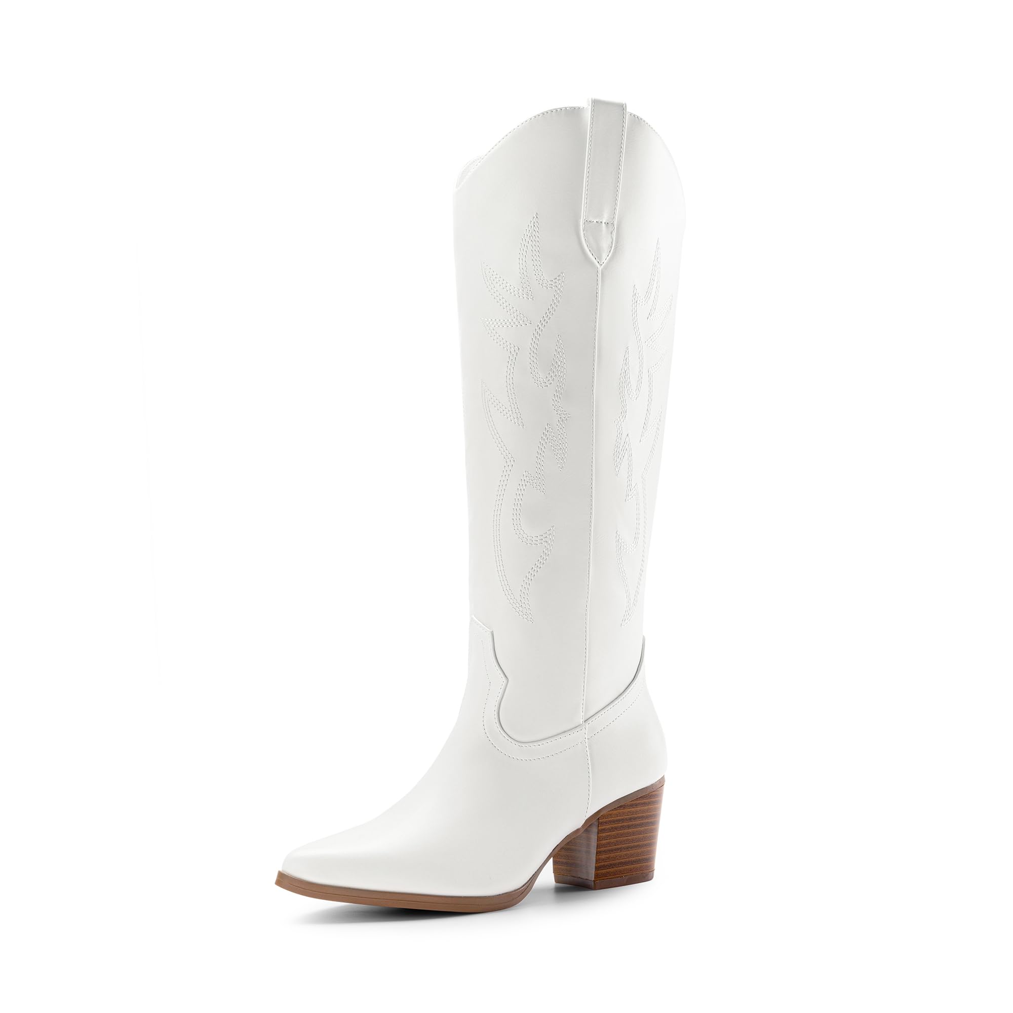 Women's Knee-High Boots Suede Slouch - White UK 8-image-9b5b6f3a-23b2-4a93-b104-ba3394349d68-102960