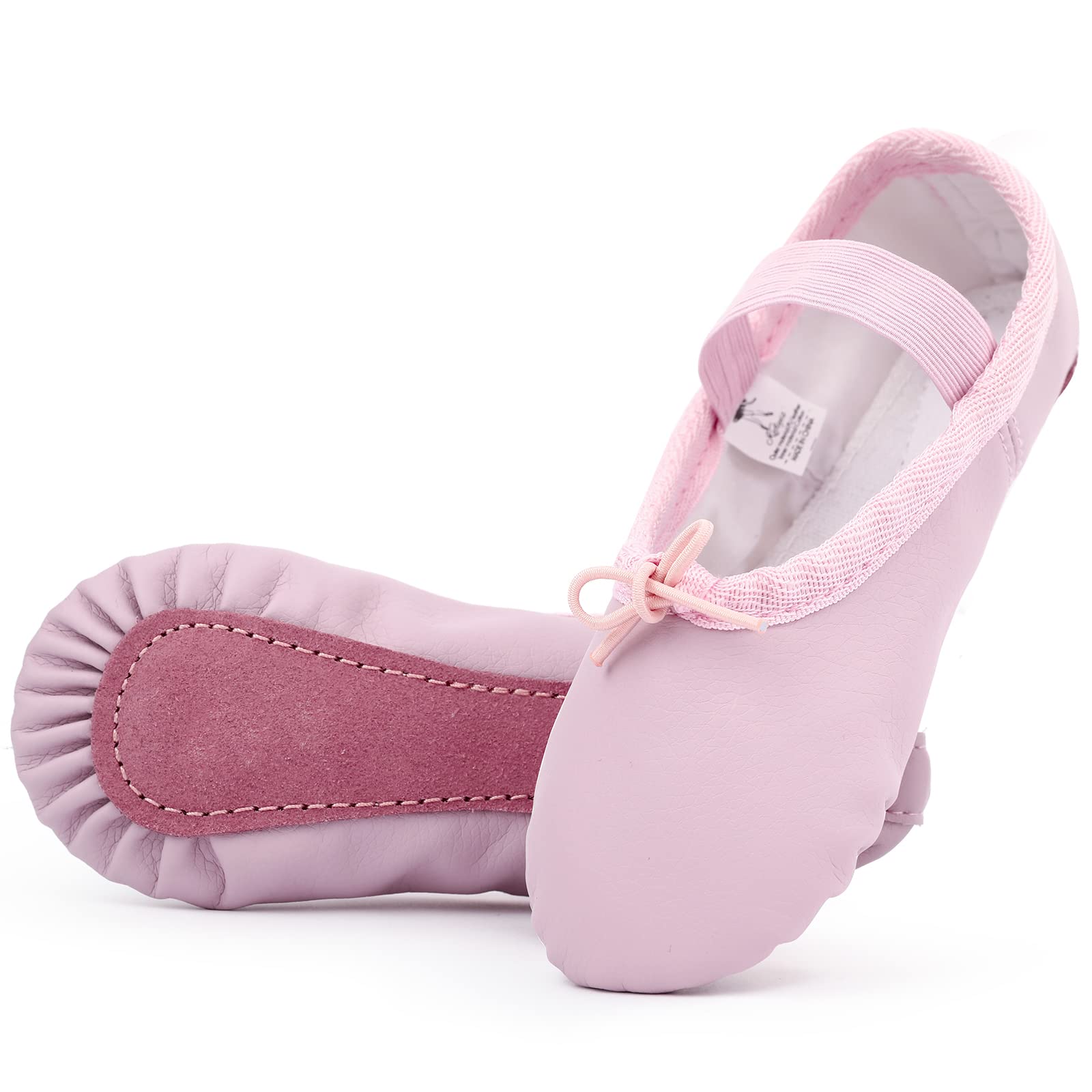 Kefiyis Girls' Leather Ballet Shoes Full Sole Flats - Pink 5.5 Adult-image-bf2278e5-2239-4cd3-86a0-586e88f6ee8b-55362