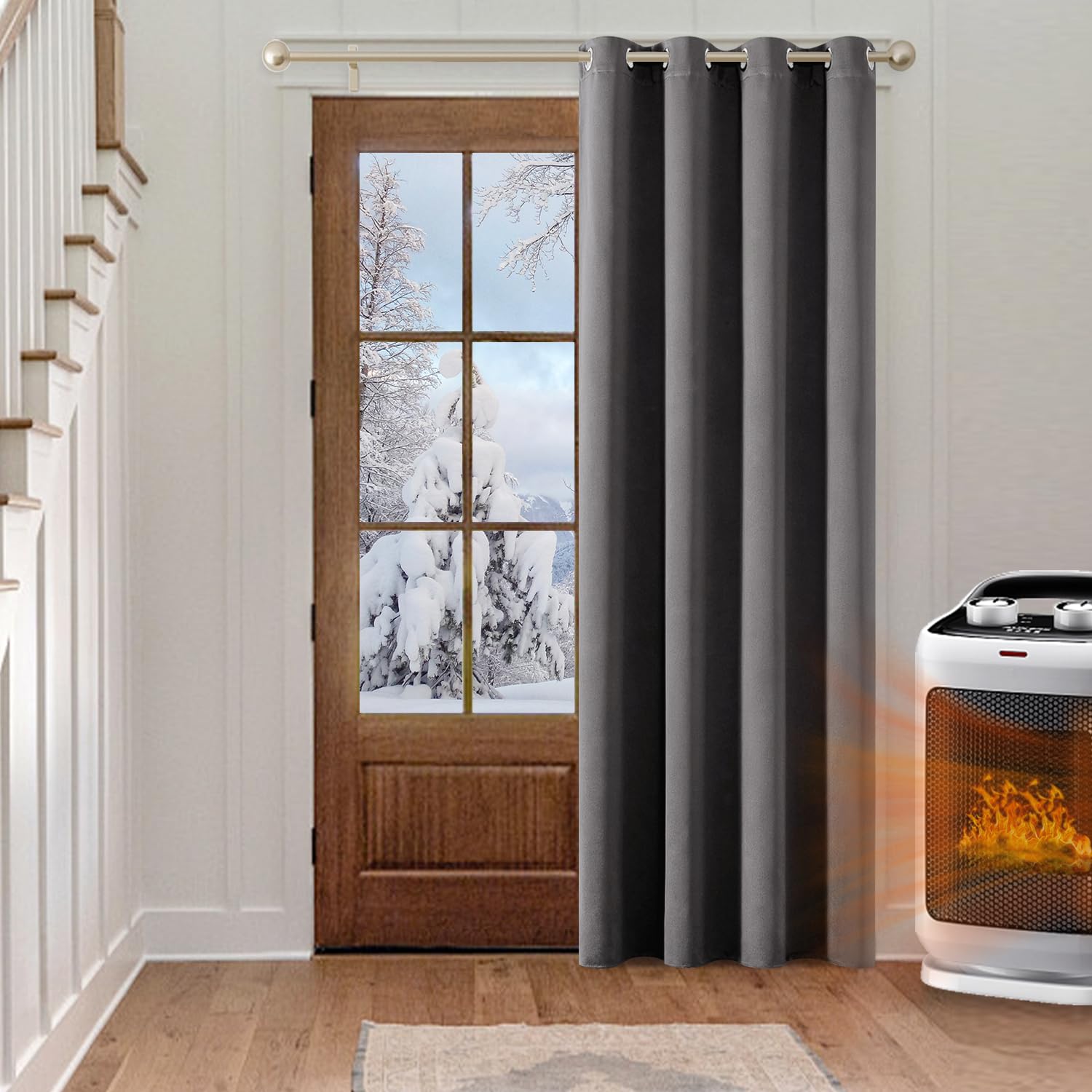 Grey Thermal Insulated Blackout Curtain for Living Room, 1 Panel W52 x L54 inch-image-980993ad-efc6-4190-b9e6-b288fb1e5a1b-46751