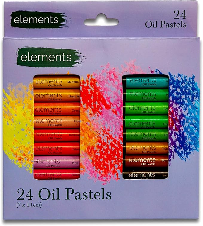 Large Size Elements 24-Pack Oil Pastels - Vibrant Colours-image-42c98c77-6f9b-4251-91f0-f053da141653-47899
