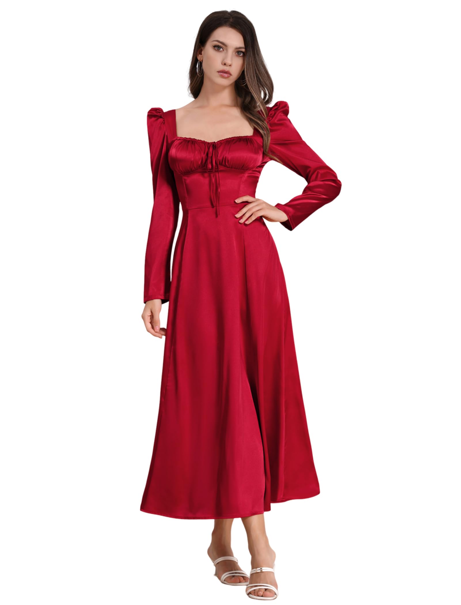 Women's Satin Corset Dress - Wine Red M-image-c9434860-e159-4504-b4b3-59d5616e5713-113371