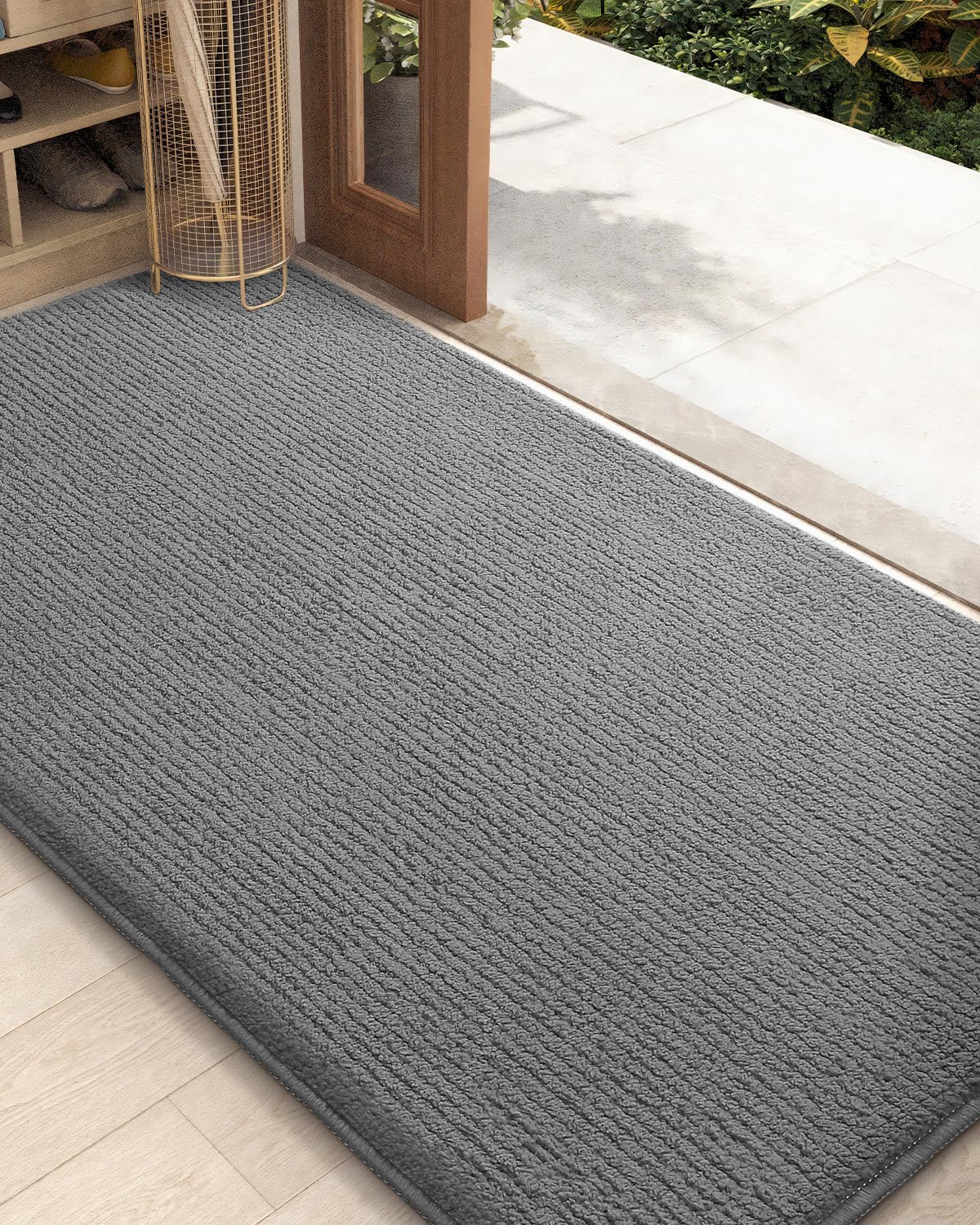 Washable Non Slip Door Mat - Grey 90 x 150 cm-image-c7f6c06e-8a8a-4395-bf89-f22db2e0fd92-112873