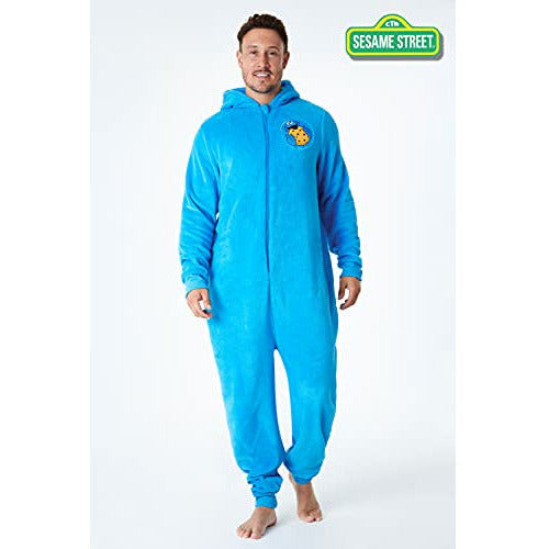 Sesame Street Onesies For Men, Cookie Monster Elmo Fleece Mens