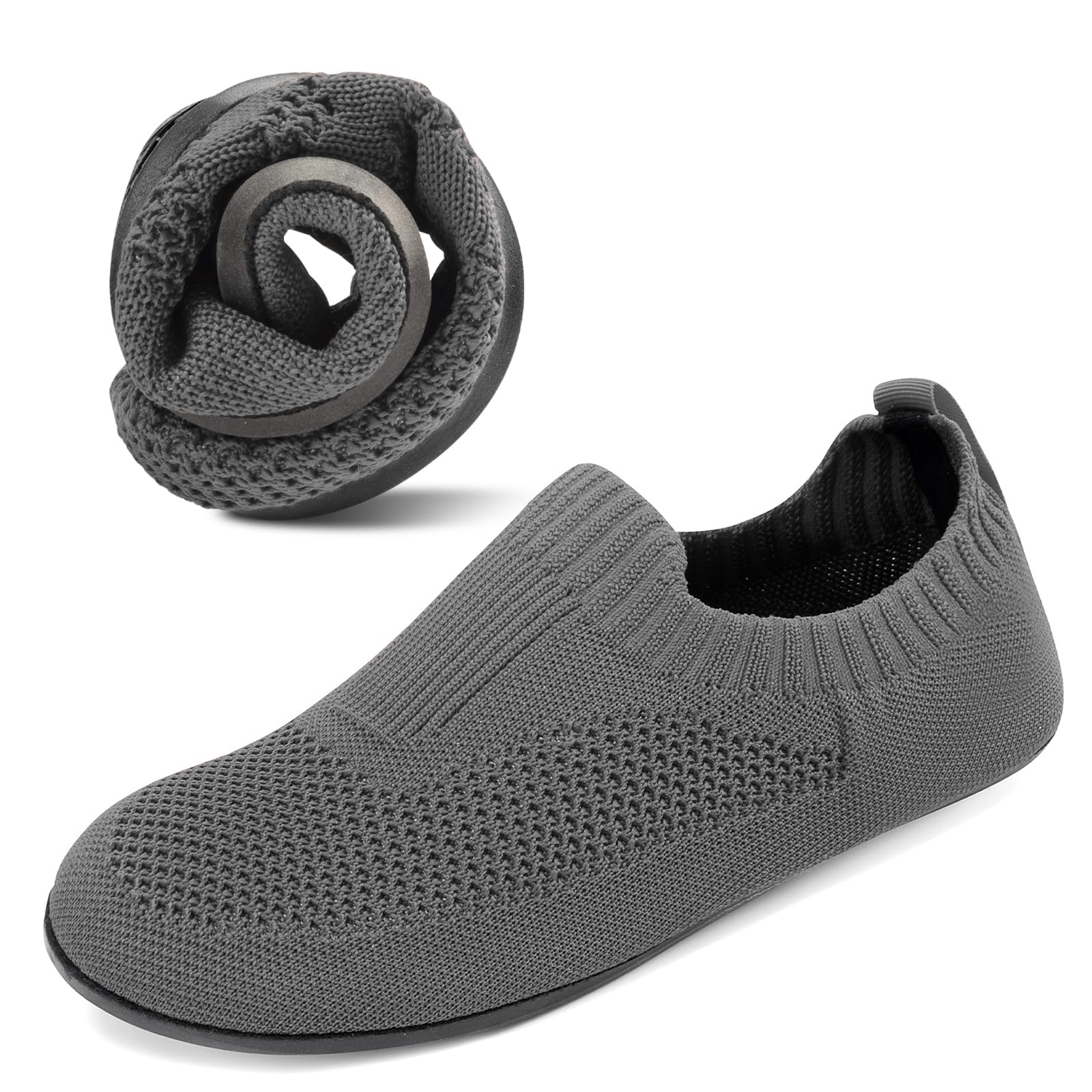 Memory Foam Slippers Slip-On - Dark Grey UK 6.5-image-ecbb4ead-294e-4b59-9daa-743d9a130396-107044