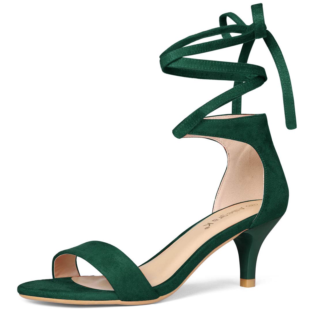 Women's Kitten Heel Sandals - Green 5 UK-image-f01b928a-e877-4bb9-934c-4f9309bbf360-114766