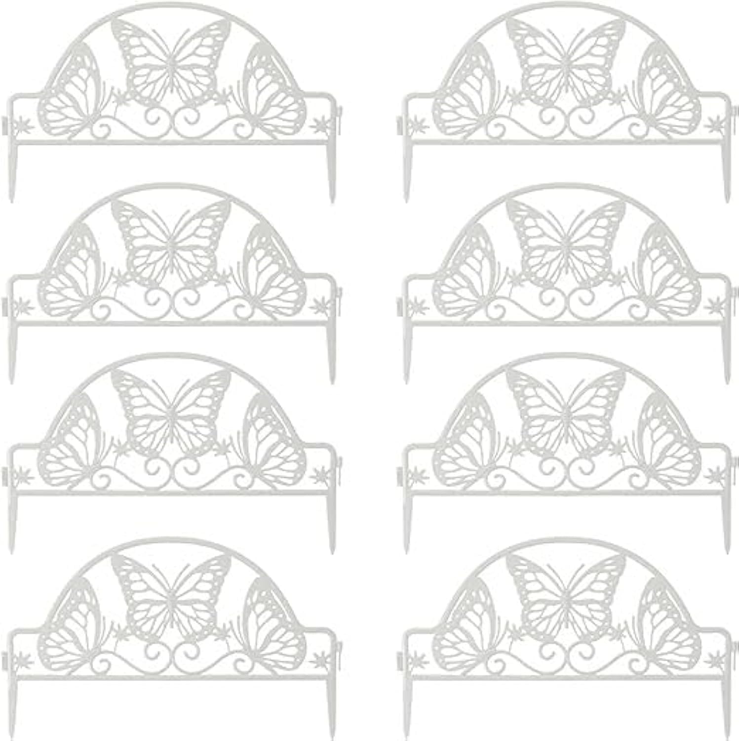 Garden Fence Panels Decorative Border 8pcs - White Style 01-image-a11d2b1c-cdfe-4685-a073-83c4b57d3b16-95966