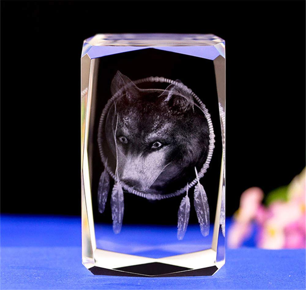 3D Crystal Glass Wolf Figure - Laser Etched Animal Ornament with Gift Box (40x40x60mm)-image-87e88611-dbd8-41ae-a25e-8fd5db51901f-56365