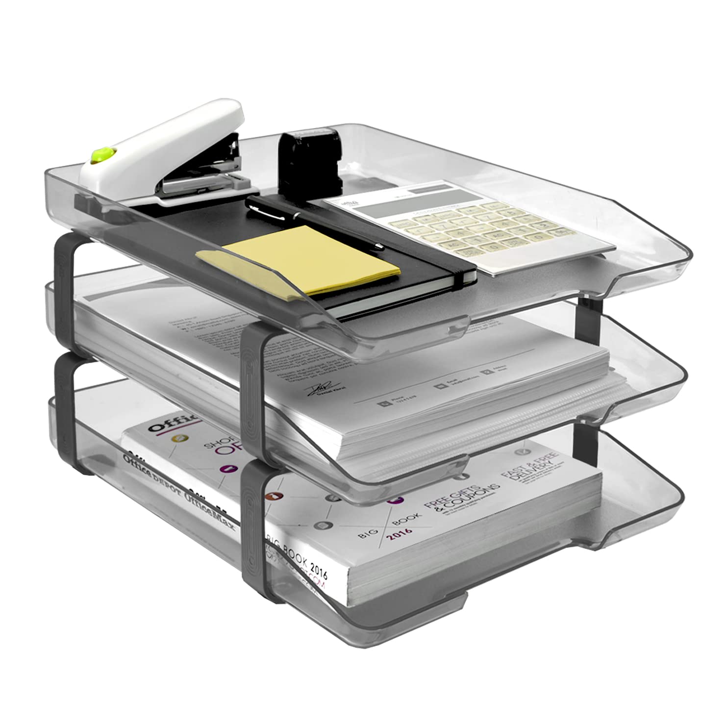 Acrimet Traditional Tier Letter Tray, Front Load Design, Letter 3 A4-image-5630f927-ebeb-405e-bfa1-fc81fe221f66-58843