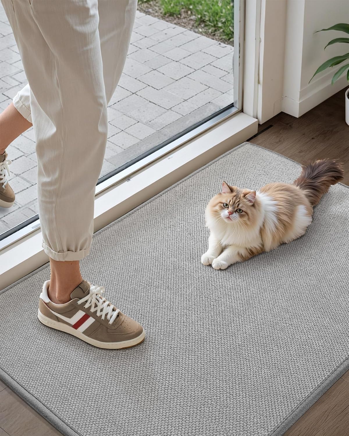 Indoor Door Mat Non-Slip Washable - Light Grey 44x76cm-image-e3d422ce-a7a5-434a-a0b1-edac91288710-123450