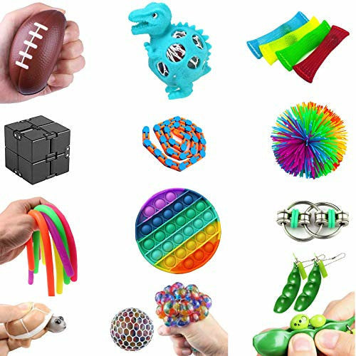 Goorder 8 Pcs Fidget Toys Set, Stress-Angst Relief Toys pour Enfants et Adultes, Jouets de Stimulation pour Soulager le Stress, Aide à la Coordination Main-Œil, Toys TDAH Enfant
