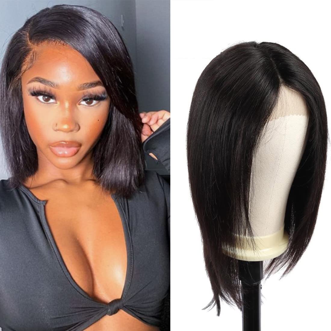 HD Lace Front Human Hair Wig - Straight 12inch-image-a1c09235-898d-47db-b3fb-0f197d9d188a-109651