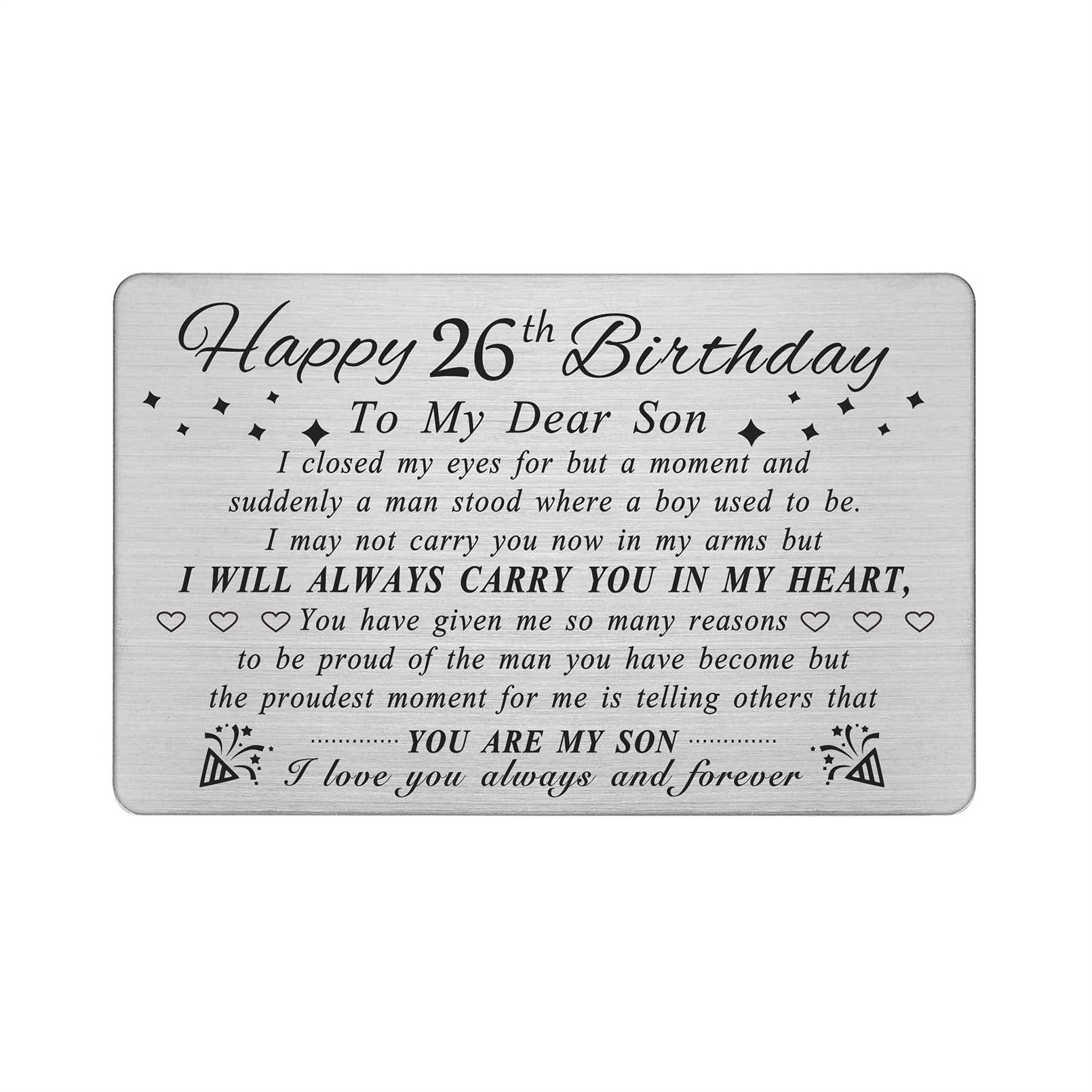 Personalised 26th Birthday Wallet Card for Son - Engraved Metal Keepsake Gift-image-d54b4ce6-92a1-4c6d-b88e-51f196e1e1d9-72213