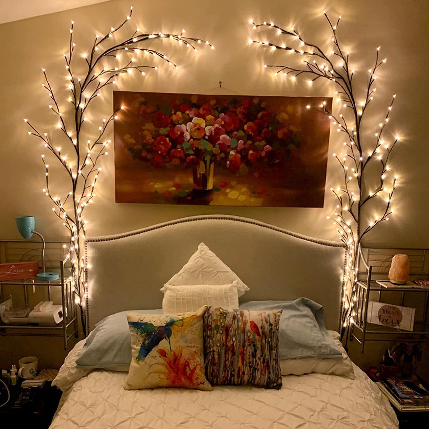 Luci A Rami Di Fiori Di Ciliegio Con 144 LED E Telecomando, USB, 8 Modalità Per Camera Da Letto - 3