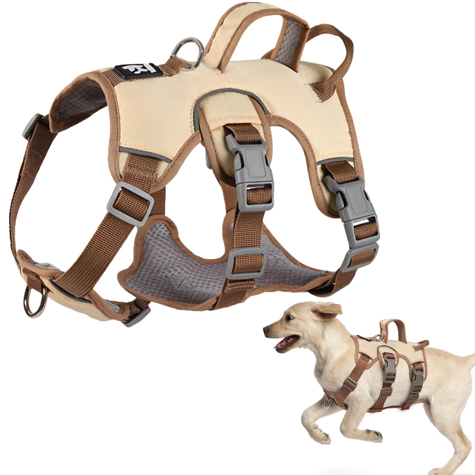Dog Harness Adjustable No Pull - Beige L-image-8fad7003-2444-437c-b87f-1d8896ebcab3-104986