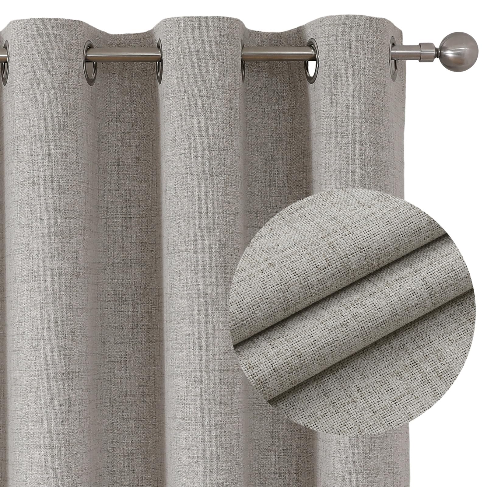 Blackout Curtains - W66 x L54 Greyish White