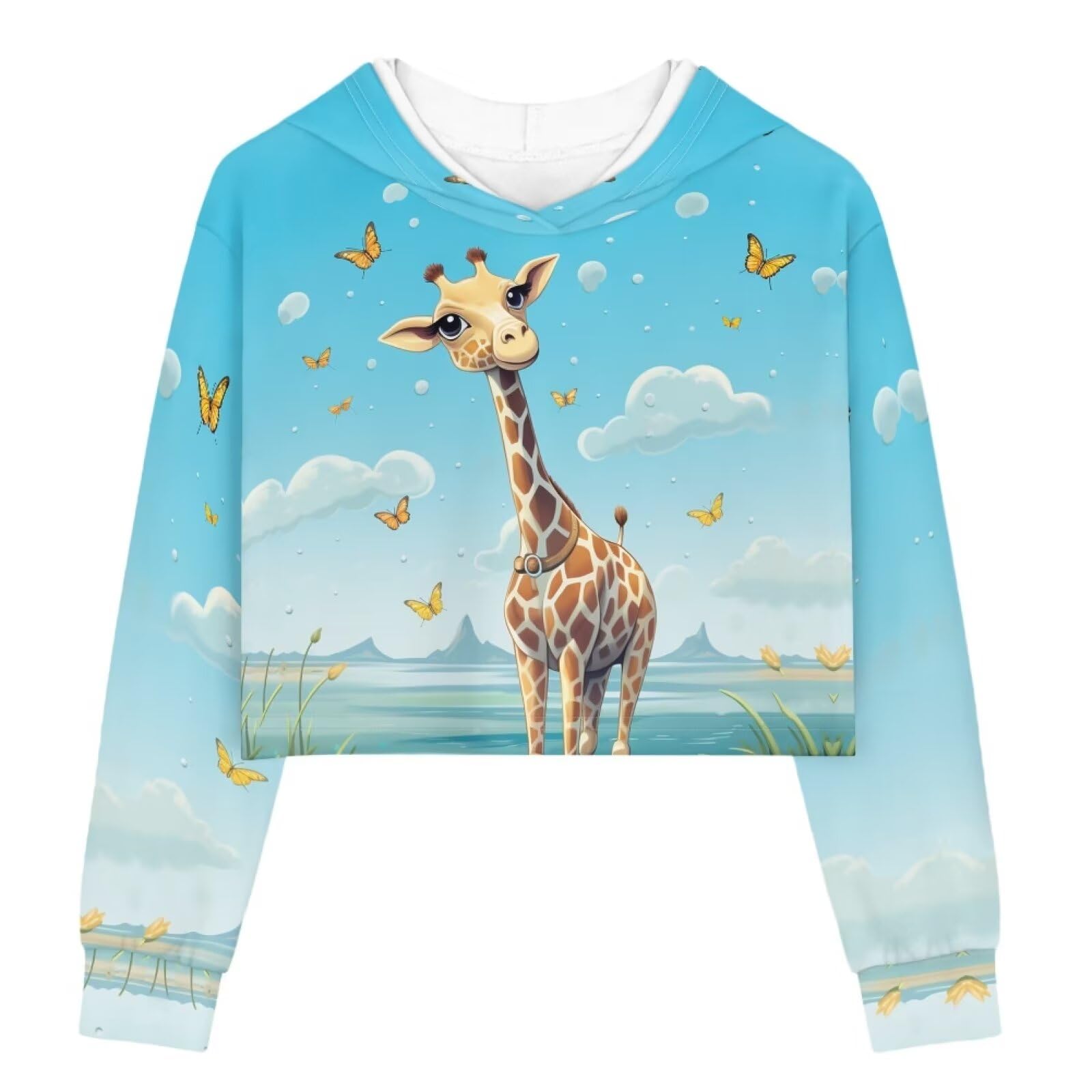 Girls' Giraffe Print Hoodie - Giraffe 7-8 Years-image-7ea70a67-d29a-4b28-a367-1ccd2e714277-114793