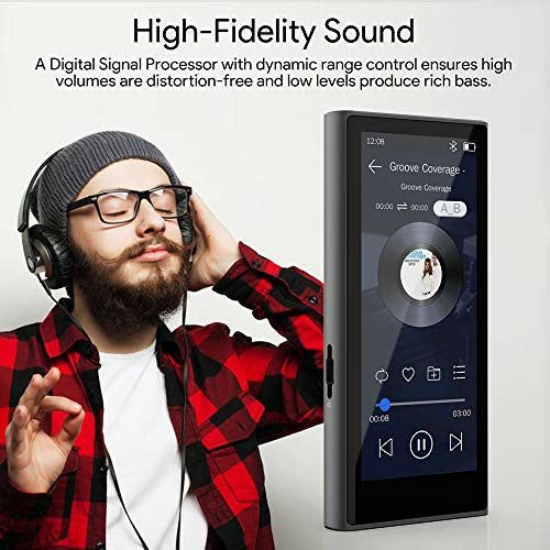 Bluetooth MP3 Player, AKAMATE 3.5'' Touchscreen MP3 Music Players 8GB, 1080P HD Video, One Click Recording, Built-in Speaker, HiFi Lossless Sound, E-Book, Support up to 128GB