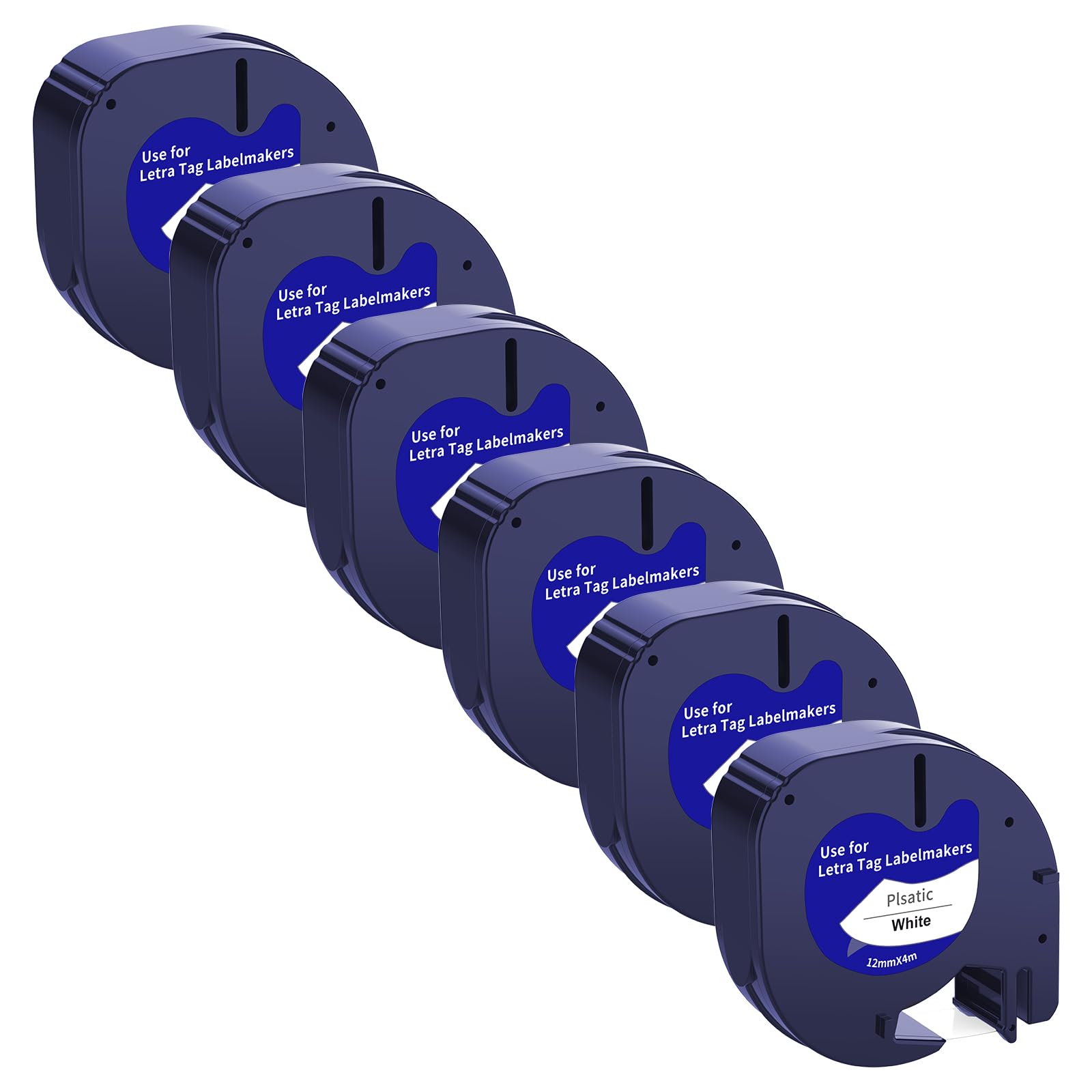 12mm x 4m Label Tapes for Dymo LetraTag - 6 Pack-image-9b2cc282-f3f5-40f8-b036-7dfa622e715d-55678