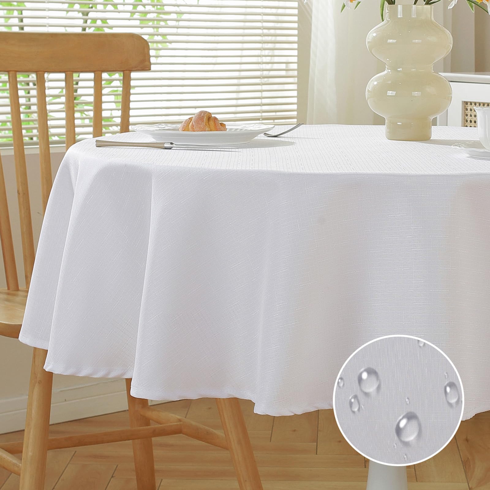 meioro Wipe Clean Tablecloth Waterproof Decorations(White, 100cm)-image-c56b463f-0887-4d61-afe7-af596e04c792-52944