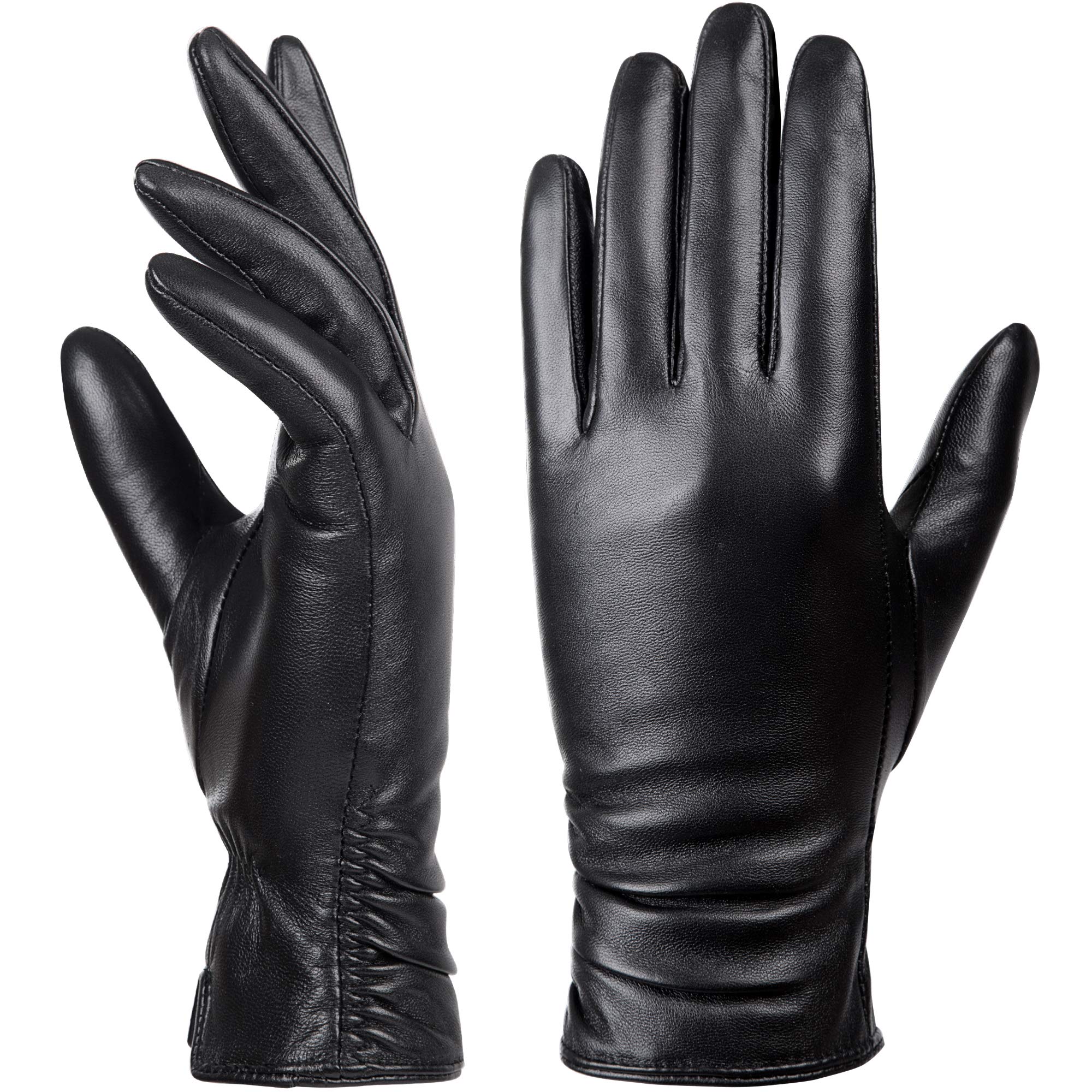 Women's Leather Touchscreen Gloves - Black S-image-b91cbf4c-3299-4365-b835-e151cca73c5a-111691