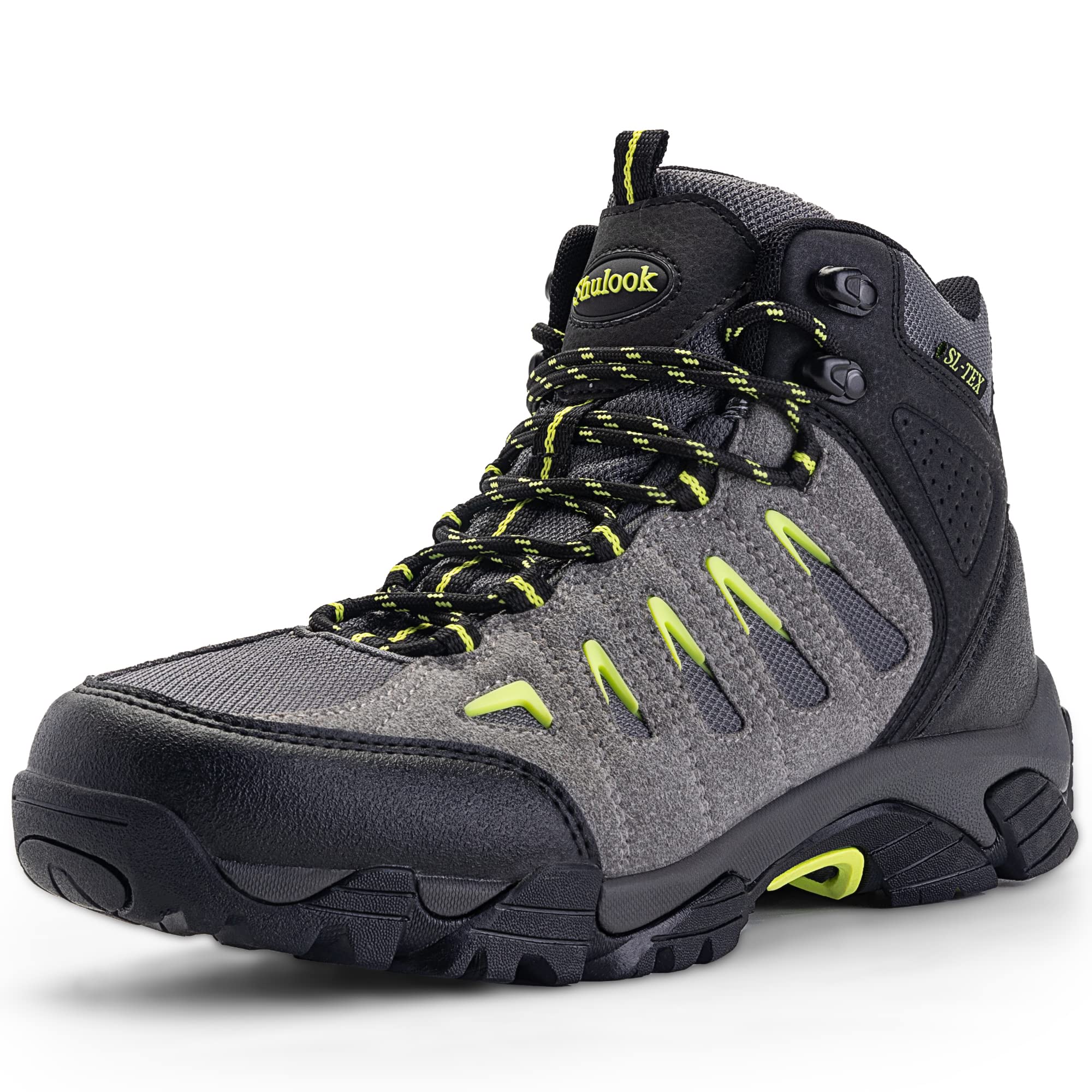 Men's Waterproof Hiking Boots - Grey Green UK 9.5-image-6045a298-d5b8-4bb0-b913-6e47a54f5b79-108998