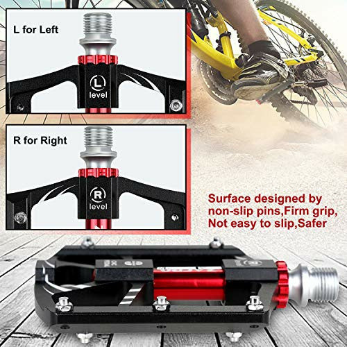 Zacro Mountain Bike Pedals, New Aluminum Antiskid Durable Bicycle