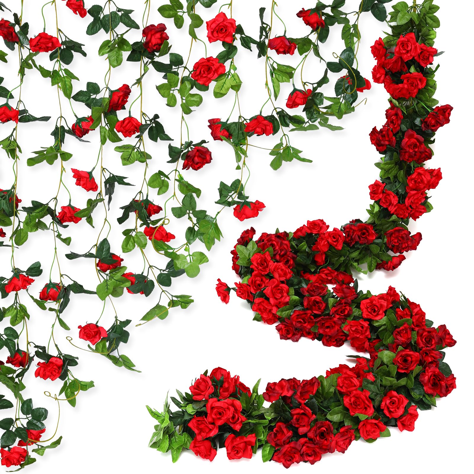 Artificial Rose Garland 6pcs - Red 7.8ft/one pcs-image-78cab8c5-1bd7-487c-96f5-cf092683817c-107947
