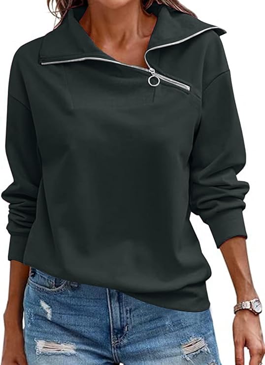 Women's Half Zip Hoodie - Dark Green XXL-image-85797739-79a0-4d71-86fd-301b1c970adf-91062