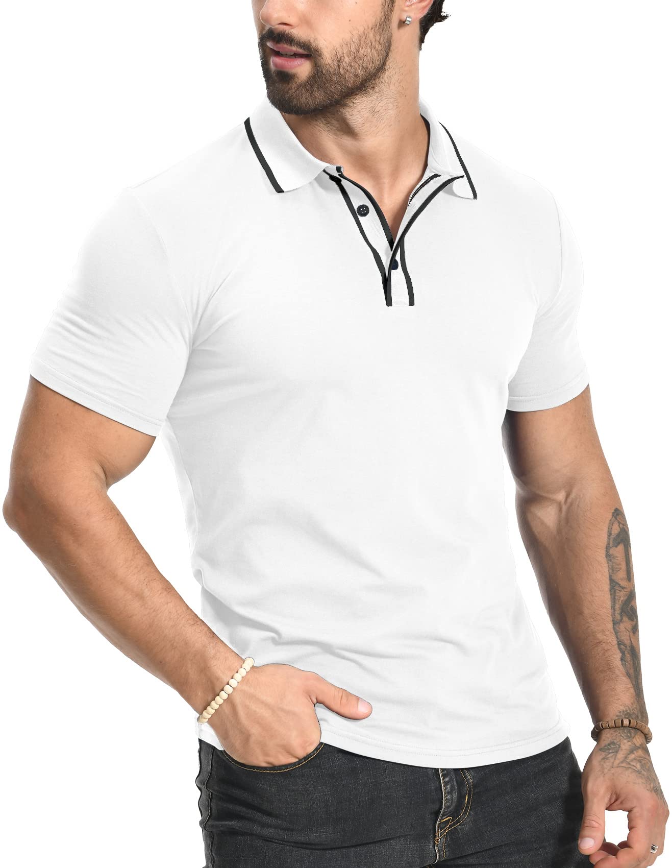 Men's Dry Fit Golf Polo Shirt - White M-image-fd468685-96e1-4664-986a-63f451e20461-103764