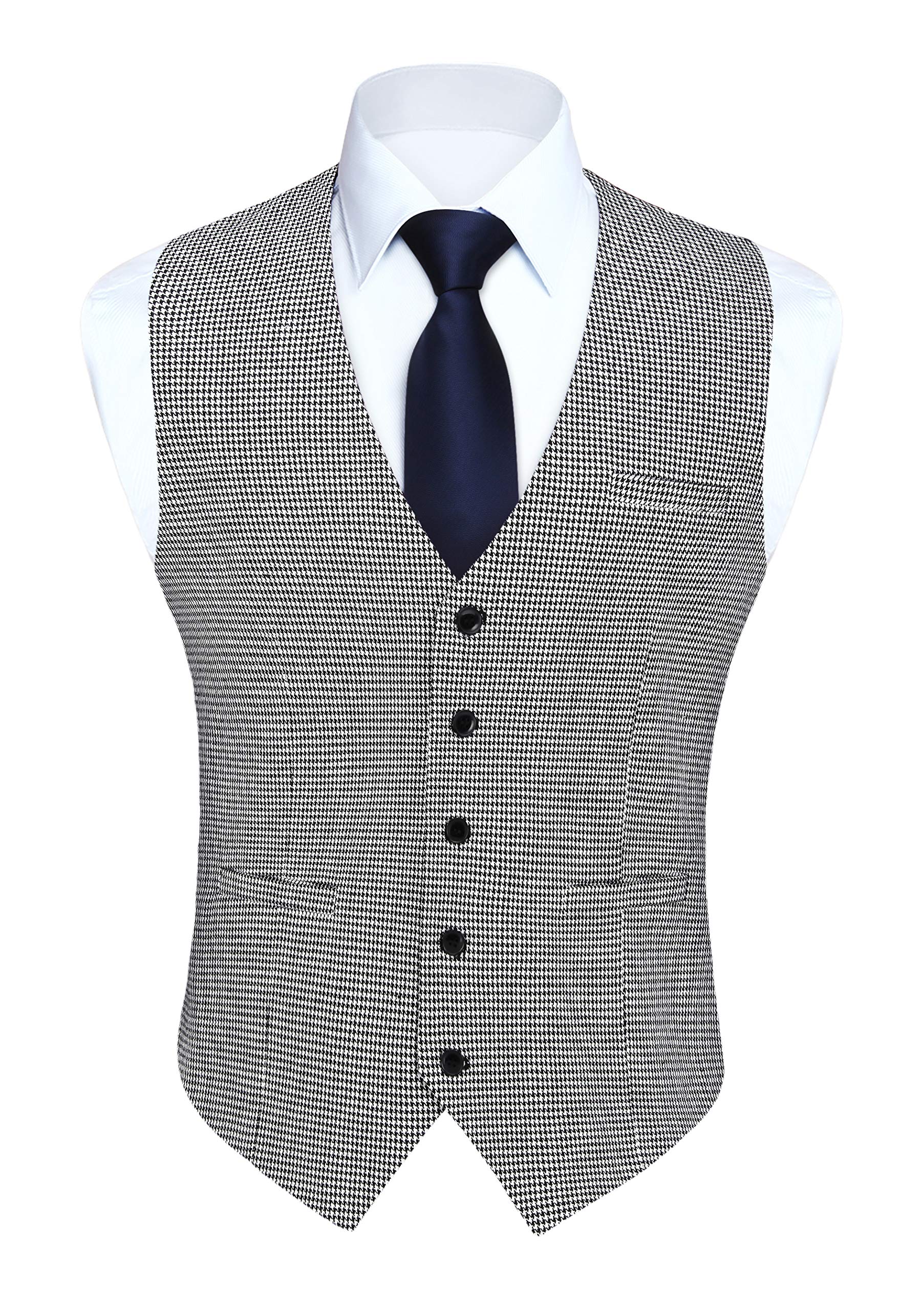 Men's Houndstooth Check Waistcoat - Black/White 3XL-image-d67c8c56-a76e-450f-9e6d-1756b14513b2-102577