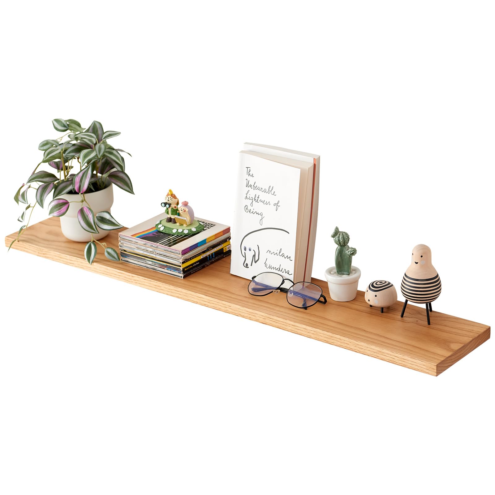 Wooden Rustic Floating Shelf - Oak 90cm-image-9a9c5740-8cdb-41c4-b91d-829891e27ebb-80734