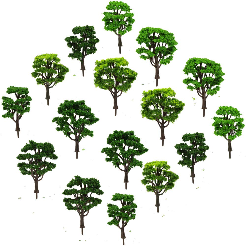 16pcs Model Road Trees Scenery - Green, Dark Green, Light Green-image-c071b420-705e-41a4-9dcf-dda9c15c38a7-110585