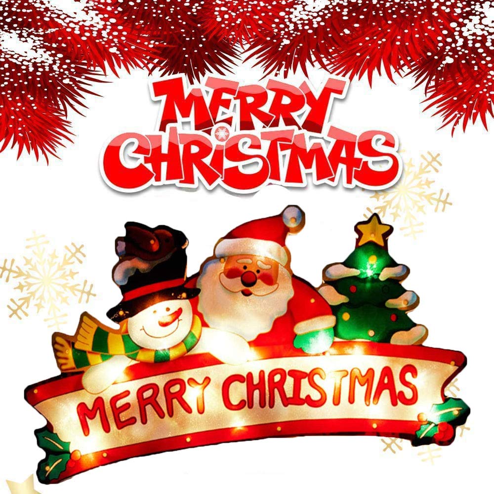 Santa Light LED Xmas Pendant - Indoor Outdoor Christmas Window Hanging Decor, Warm White-image-f927cbae-7022-43b0-bdfa-057e9c5f6889-43333