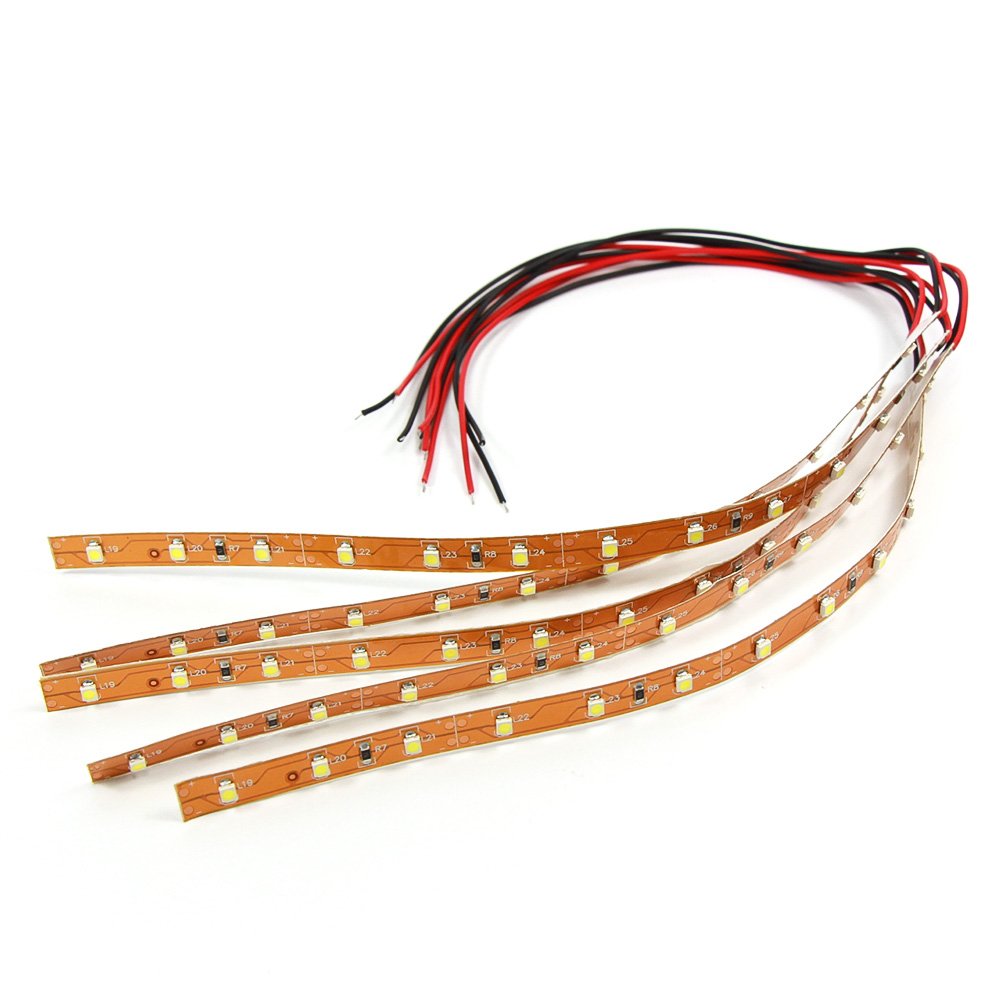 5pcs Prewired Bright White LED Light Strips 3528 SMD, Self-adhesive, 20CM, 12V-18V-image-8a709620-abbb-4b8e-9d79-8cc7e00ae770-57092